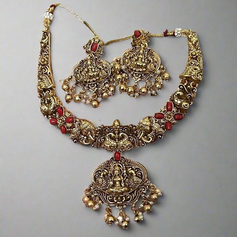 Antique Temple Jewellery Set - Main Image