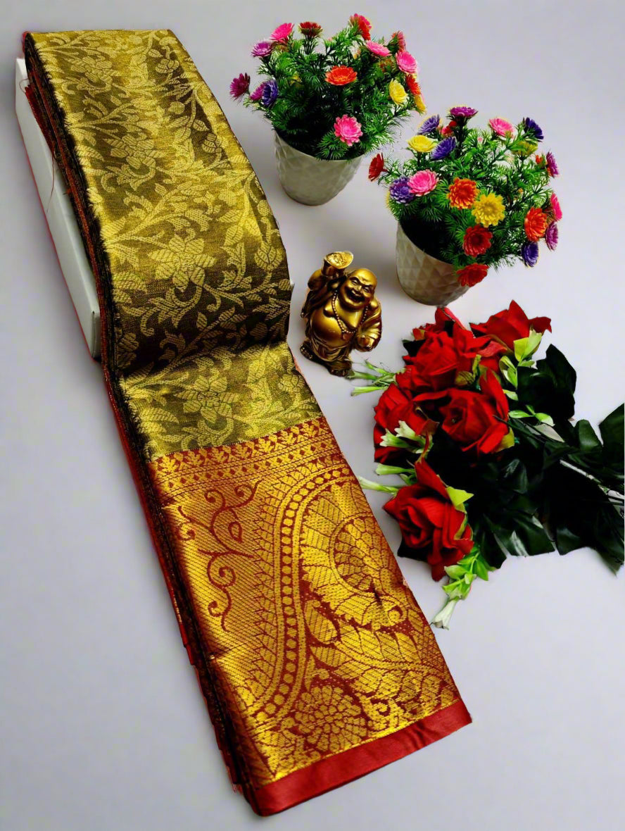 Golden Zari Saree