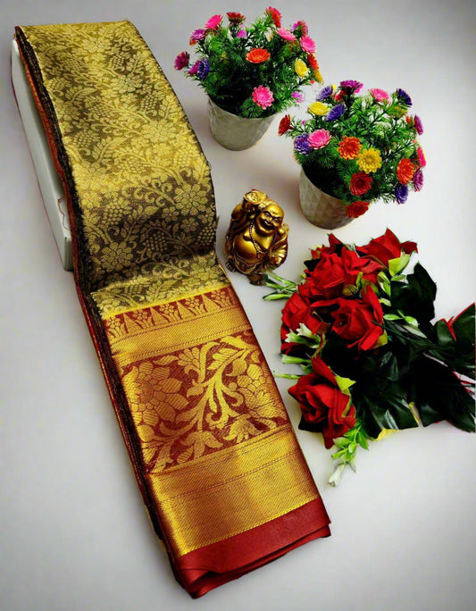 Golden Zari Saree