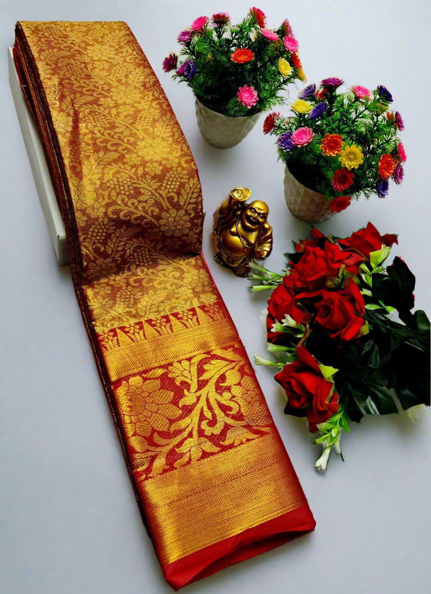 Golden Zari Saree
