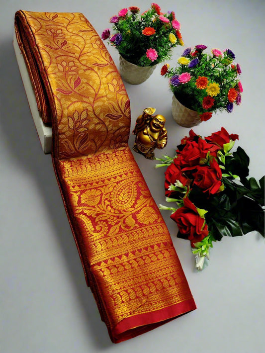 Golden Zari Saree